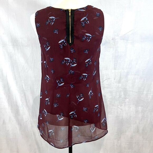 Cabi burgundy bouquet blouse size XS - Picture 8 of 10